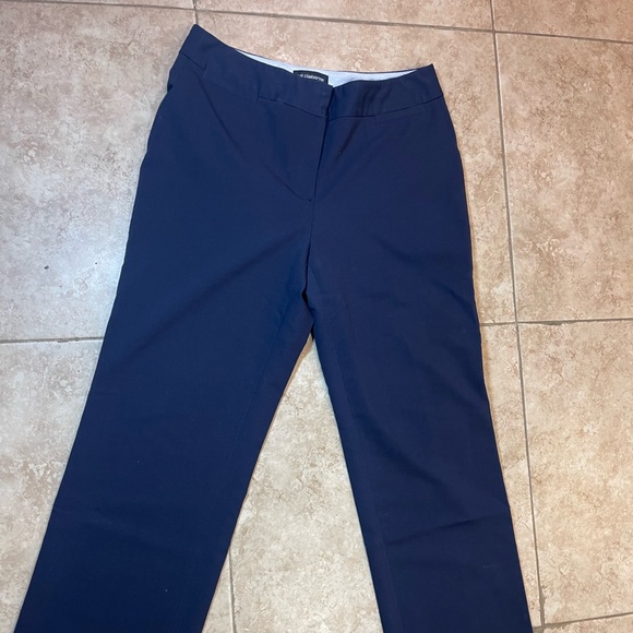 Liz Claiborne Audra Classic Dress Pants Size 4 Navy Blue Mid Rise Straight Leg - Picture 1 of 5